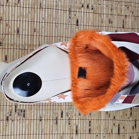 New Stars Patchwork Denim Faux Fur Tote Bag New and Upcycled Fabric - Picture 3 of 4